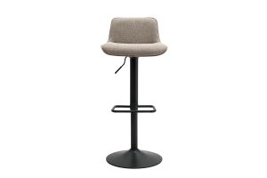 Tabourets de bar réglables pivotants 360° en tissu taupe et métal noir (lot de 2) BOOST