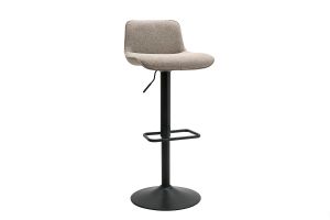 Tabourets de bar réglables pivotants 360° en tissu taupe et métal noir (lot de 2) BOOST