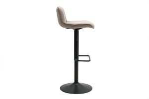 Tabourets de bar réglables pivotants 360° en tissu taupe et métal noir (lot de 2) BOOST