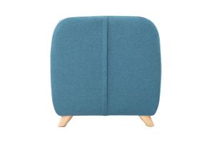 Fauteuil enfant scandinave en tissu bleu canard et bois clair NORKID