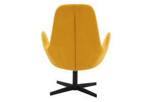 Fauteuil pivotant design en tissu effet velours jaune moutarde et métal noir ANDY