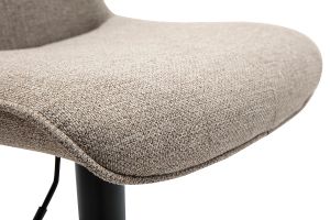 Tabourets de bar réglables pivotants 360° en tissu taupe et métal noir (lot de 2) BOOST