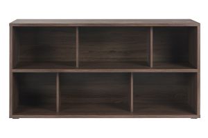 Bibliothèque basse finition bois foncé noyer L140 cm EPURE