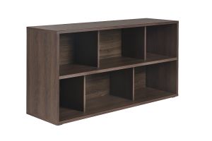 Bibliothèque basse finition bois foncé noyer L140 cm EPURE