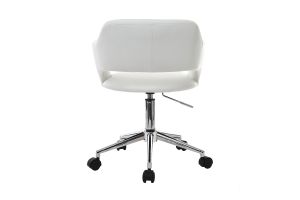 Chaise de bureau à roulettes design blanc et acier chromé JESSY