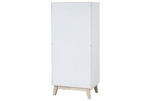 Meuble de rangement haut blanc et bois clair 3 portes L60 cm LEENA