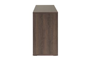 Bibliothèque basse finition bois foncé noyer L140 cm EPURE