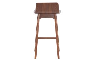 Chaise de bar scandinave bois foncé H65 cm BALTIK