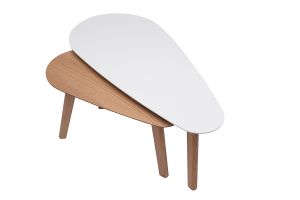 Tables basses gigognes scandinaves bois clair chêne et blanc (lot de 2) ARTIK