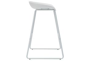 Tabourets de bar design blancs H75 cm  (lot de 2) PEBBLE