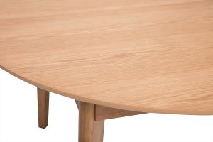 Table à manger ronde extensible en bois clair chêne L120-150 cm ANSEL