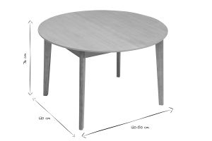 Table à manger ronde extensible en bois clair chêne L120-150 cm ANSEL