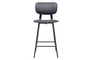Tabourets de bar vintage noir avec pieds métal 65cm (lot de 2) LAB