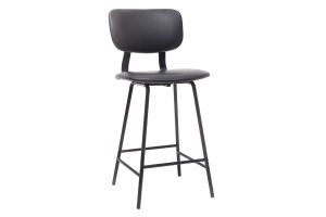 Tabourets de bar vintage noir avec pieds métal 65cm (lot de 2) LAB
