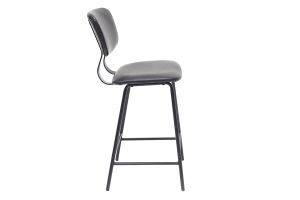 Tabourets de bar vintage noir avec pieds métal 65cm (lot de 2) LAB