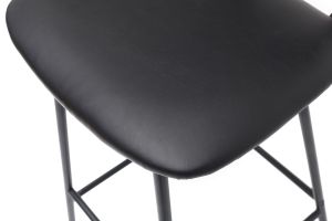 Tabourets de bar vintage noir avec pieds métal 65cm (lot de 2) LAB