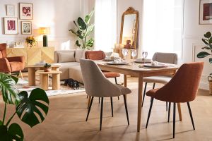 Table à manger extensible carrée en bois clair L90-130 cm NORDECO