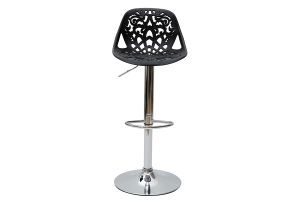 Tabourets de bar design avec motif baroque noir (lot de 2) BAROCCA