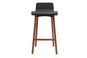 Chaise de bar scandinave noir et bois foncé H65 cm BALTIK