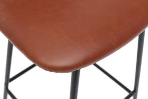 Tabourets de bar vintage marron clair avec pieds métal 65 cm (lot de 2) LAB