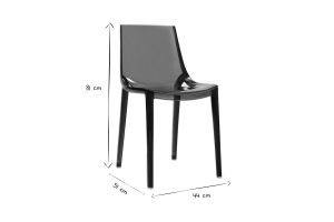 Chaises design empilables bleu pétrole transparent  intérieur - extérieur (lot de 2) YZEL