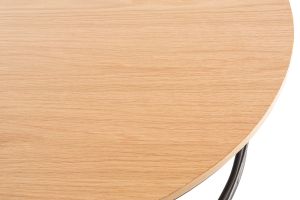 Table basse ronde bois clair chêne et métal noir D80 cm LACE