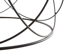 Table basse ronde bois clair chêne et métal noir D80 cm LACE