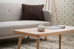 Table basse rectangulaire scandinave bois clair L95 cm TOTEM