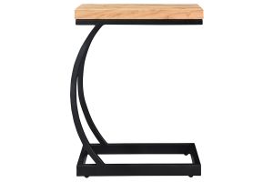 Table d'appoint design rectangulaire en bois massif et métal noir L45 cm BREAK