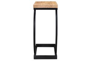 Table d'appoint design rectangulaire en bois massif et métal noir L45 cm BREAK