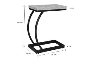 Table d'appoint design rectangulaire en bois massif et métal noir L45 cm BREAK