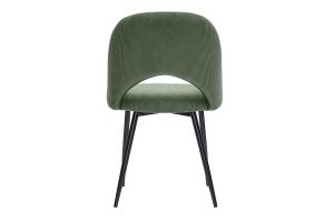 Chaises vintage en tissu velours côtelé vert kaki et métal noir (lot de 2) COSETTE