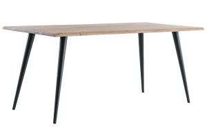 Table à manger rectangulaire industrielle en bois massif et métal noir L175 cm EDGE
