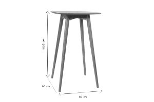 Table haute carrée frêne scandinave L60 cm BALTIK