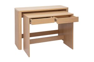 Console bureau d'appoint avec tiroirs finition bois clair chêne L110 cm ENOLA