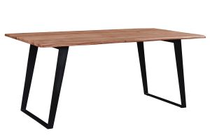 Table à manger rectangulaire en bois massif et métal noir L175 cm KORA