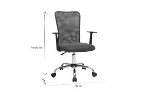 Fauteuil de bureau à roulettes design en mesh blanc et acier chromé PLUZ