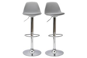 Set di 2 sgabelli da bar design colore grigio chiaro STEEVY