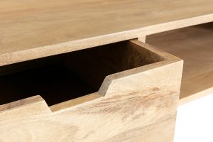 Meuble TV en bois manguier massif et métal noir L150 VIBES