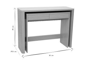 Console bureau d'appoint avec tiroirs finition bois clair chêne L110 cm ENOLA