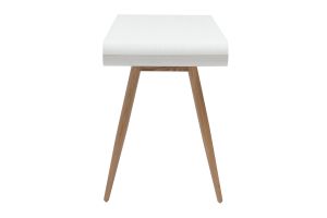 Bureau avec rangements 2 tiroirs scandinave bois clair et blanc L120 cm BJORG