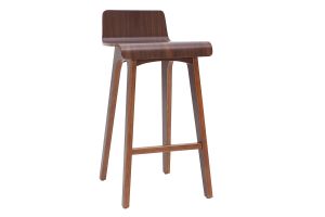 Chaise de bar scandinave bois foncé H65 cm BALTIK