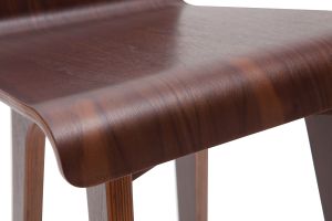 Chaise de bar scandinave bois foncé H65 cm BALTIK