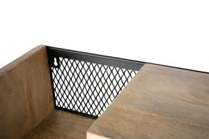 Étagère murale industrielle en bois manguier massif et métal noir L90 cm RACK