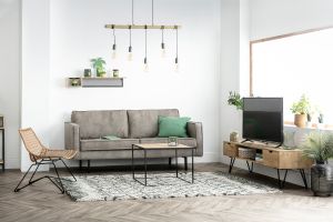 Étagère murale industrielle en bois manguier massif et métal noir L90 cm RACK