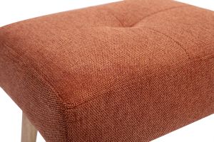 Tabouret bas en tissu effet velours texturé terre brûlée et bois clair massif H46 cm GUESTA