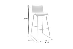 Tabourets de bar design blanc 76 cm (lot de 2) ONA