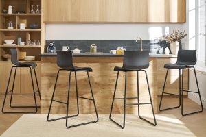 Tabourets de bar design noir 76 cm (lot de 2) ONA