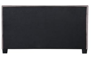 Lit 2 places 160x200 cm en tissu camel capitonné MARQUISE