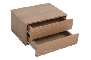 Caisson de rangement 2 tiroirs bois clair frêne MAX